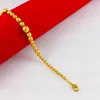 Men bracelet Charm bracelet 18 k Yellow Gold GP round bead "Women 's bracelet Fashion Jewelry