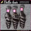 100 Unprocessed Malaysian Hair Weave 3pcslot Natural Black Color Human Hair Weft Wavy Loose Wave Bella Hair6510930