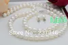 Nuovo ottimo gioiello per perle originali perfetto 20 "8-9mm bianco collana di perle Akoya set 14kt