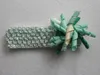 Baby Christmas Hair Flower kokardki 3,5 cala Korker Bow z Wafel Crochet Headband Clip Noworodka Baby Headbands Infant Hair Band Flowers PD011