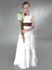 Princess A-Line Jewel Tiers Długość podłogi z Sash Chiffon Junior Druhna Dress na wesele