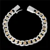 Gåva 925 Silver Square Buckle Sidways 10m Dichroic Armband för män CH091 Fashion Sterling Silver Plate Chain Link 341N