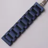 Titta på bandband Ny modestil Watchband Color Blue Matte Rostfritt stål Metallarmband för smarta klockor Tillbehör Byt ut250E