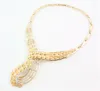 African Jewelry Statement Necklace Bracelet Ring Earring Women 18K Gold/White Plated Crystal Bridal Wedding Party Jewelry Sets