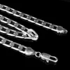 925 Sterling Silver plated 8mm 16'' 18'' 20 22'' 24'' Flat Chain Necklace Mens N223V