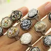 new arrival whole 50pcs mix color gemstone rings whole ancient silver ring fashion jewelry vintage style rings207n