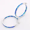 Boucles d'oreilles en opale de feu fine multicolore bleu blanc en gros au détail 925 bijoux plaqués argent EJL1631001