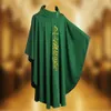 Heilige religie geestelijken groen katholieke kerk gewaad priester kazuifel celebrant rolkraag gewaden cosplay kostuums 3 stijlen6140377