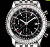 Schweizer Top Marke Luxury Men039s Quarz Chronograph Uhr Uhren Stoppwatch Fashion Black Face Full Edelstahl Armbanduhr Datum M9157033
