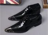 Plus size 38-46 Mens Fashion Pointed Toe Wedding Shoes Italian Brand Designer Snakeskin Dress Shoes Genuine Leather Party Oxfords