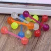 tongue barbell 100pcs lot mix 6 color acrylic glow in dark tongue ring body jewelry221G