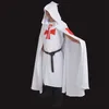 Retro Men's Medieval Warrior Larp Outfits Cosplay Costume Templar Knights Tunic /Cape Cross Cloak Halloween Gifts