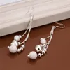 Brand new sterling silver plated Three lines more beads earrings DFMSE006,women's 925 silver Dangle Chandelier earrings 10 pairs a lot