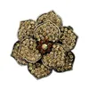 2 pouces Vintage Style Antique plaqué or brun cristal strass cristal Diamante Rose fleur mariage broche broches
