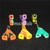 Mini Multi bongs glass water pipes silicone hand pipe holder ten colors for choice