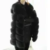 Women's Fur Faux Wholesale-2015 White/black Winter Women Knitted Rabbit Fox Vest Plus Size Real Natural Coat Jackets Long Colete