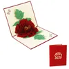 Handicraft 3D Up Greeting Cards Peony Birthday Valentine Flower Mother Day Christmas Invitation Card