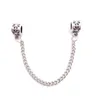 Cadena de seguridad para Pan Charm Bead Pulsera Moda Mujer Joyería 925 Chapado en plata Impresionante diseño Estilo europeo