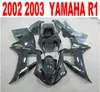 Free customize fairing kit for YAMAHA Injection mold YZF-R1 2002 2003 all black bodywork fairings set yzf r1 02 03 HS90