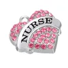 Gratis Verzending Nieuwe Mode Gemakkelijk te DIY 5 stks Veel Rhodium Plated Nurse Crystal Letters Charm Sieraden Maken Fit voor Ketting of Armband