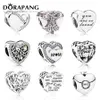 DORAPANG 100% autentico argento sterling 925 perline a forma di cuore trasparente CZ perlina di fascino braccialetto adatto braccialetto fai da te Il commercio all'ingrosso della fabbrica