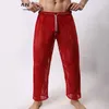 Wholesale-Sexy Mens Pants Sleepwear See Through Big Mesh Lounge Pajama Bottoms Loose Trousers Low Rise Couples Gay Male Fetish Sex Wear