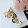 Hair Clippers Kobiety Błyszczące Złoto Butterfly Klips Headband Heatpin Headpiece Beauty Lady Akcesoria Headpiece Hairband Biżuteria