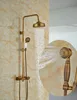 Wholesale And Retail Classic Antique Brass 8" Round Rain Shower Faucet Set Tub Spout Mixer Tap W/ Hand Shower Sprayer