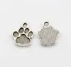 250Pcs Antique Silver Paw Print Charms Pendants For Jewelry Making Bracelet Necklace DIY Accessories 12*15mm