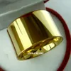 Bague de fiançailles de mariage en or jaune uni 18 carats pour femmes, bague solide, taille 7-15, R259