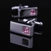 High Quality Crystal Silver Cufflink for Shirt French Cufflinks Fathers Day Gifts for Men Jewelry Wedding Cuff Links W134