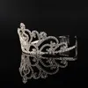 Cristalli argento economici Diademi nuziali Corone nuziali in rilievo Pezzi per la testa con strass Pettine economico Accessori per capelli Tiara spettacolo9191049