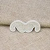 10PCS White Mustache Patches for Clothing Bags Iron on Transfer Applique Patch for Jacket Jeans DIY Sew on Embroidery Badge