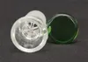 Altri accessori per fumatori ciotole di vetro maschio da 14 mm 18 mm, raccordi per tubi dell'acqua in vetro con manico in ciotola di colore verde o blu