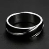 316L rostfritt stål män ring 6mm svart silverfärg svarta remsor för kvinnor män smycken5931547