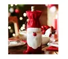 Borsa con coperchio rosso per bottiglia di vino di Babbo Natale di Natale per decorazioni da tavola, cena di Natale, decorazioni per feste a casa