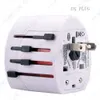 Universal International Worldwide Multi Travel Plug Adapter 2 USB Port Au Us UK Eu de Convertor All in One 20pcs White BLA3715314