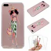 For iPhone 5 5s SE 6 6s 7Plus Case Transparent Clear Soft TPU Back Cute Girl Cover For iPhone 8 iPhone8 Plus Case