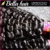 3 Bundles with Lace Closure 5x5 Curly Wave Natural Black Virgin Weaves Weft 4 PCS/Lot Brazilian Peruvian Indian Bella Hair