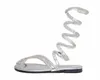 0392 2016 NIEUWE SNAKE -vorm Women platte sandalen met strass Fashion Gladiator Flip Flops Girl Trendy Sandals 1111999