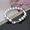 Med spårningsnummer Topp 925 Silver Armband 10m ihåliga pärlor Armband Silver smycken 20 st mycket billigt 1559301y