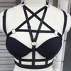 femmes harnais noir cage soutien-gorge gothique harajuku lingerie sexy cage arrière complexe jarreteaux ceinture pentagram corps harnais cage bra1761880
