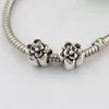 100 Stück Antik-Silber-Legierung, Blume, großes Loch, Distanzperle für Schmuckherstellung, Armband, Halskette, DIY-Zubehör, 9 x 9 x 9,5 mm