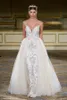 Berta Overskirt Bridal Gowns Lace Sheath Wedding Dresses Sheath Sweetheart Neck Zip Back Floor Length Plus Size Cheap Custom Made4932291