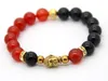 New Bracelets for Men and Women Hot Sale 10mm Natural Blue, Black, Red Agate Beaded Buddha Bracelets Ethic Lucky Jewelry