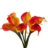 Latex Calla Lily PU Blommor Brudblommor 8 färger PU Real Touch Yellow Mini Calla Lily för bröllopsbukett Gratis frakt HP008