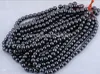 MIC New 8mm 200pc Black Natural Jet Hematite Gemstone Round Ball Loose Finding Beads Jewelry DIY9606869