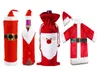 Best selling Red Santa Father Christmas Wine Bag style pocket plush Xmas candy wine gift Claus Bottle Bags Gifts decoration ornaments