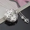 Fabrikspris 925 Sterling Silver Hollow Heart Pendant Halsband Mode Smycken Alla hjärtans daggåva till tjejer Gratis frakt