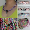 3 Rope Nylon Titanium Sports Necklaces for Girls Neon Bright Color 20''